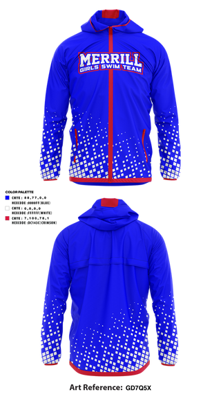 Windbreaker, Merrill Girls Swim Team, Swimming, Teamtime, Team time, sublimation, custom sports apparel, team uniforms, spirit wear, spiritwear, sports uniforms, custom shirts, team store, custom team store, fundraiser sports, apparel fundraiser