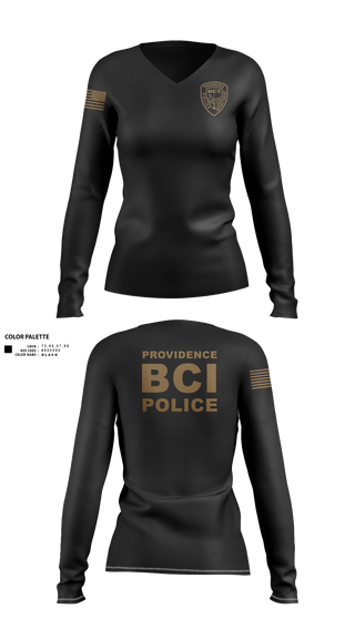 Womens Long Sleeve Vneck Shirt, Providence Police BCI, Police, Teamtime, Team time, sublimation, custom sports apparel, team uniforms, spirit wear, spiritwear, sports uniforms, custom shirts, team store, custom team store, fundraiser sports, apparel fundraiser