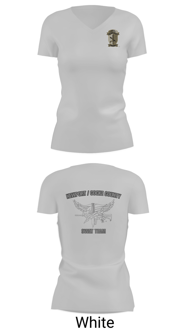 Womens Short Sleeve Vneck Shirt, Cocke County Newport Swat, Police, Teamtime, Team time, sublimation, custom sports apparel, team uniforms, spirit wear, spiritwear, sports uniforms, custom shirts, team store, custom team store, fundraiser sports, apparel fundraiser