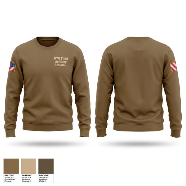 Crew Neck Sweatshirt, 1-178 Field Artillery Battalion, Army, Teamtime, Team time, sublimation, custom sports apparel, team uniforms, spirit wear, spiritwear, sports uniforms, custom shirts, team store, custom team store, fundraiser sports, apparel fundraiser