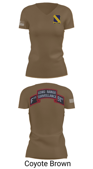 Womens Short Sleeve Vneck Shirt, Fco 51st infantry LRSU, , Teamtime, Team time, sublimation, custom sports apparel, team uniforms, spirit wear, spiritwear, sports uniforms, custom shirts, team store, custom team store, fundraiser sports, apparel fundraiser