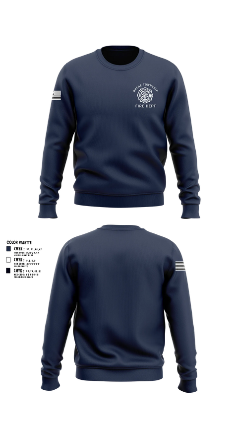 Crew Neck Sweatshirt, Wayne Township Volunteer Fire Department, Fire Department, Teamtime, Team time, sublimation, custom sports apparel, team uniforms, spirit wear, spiritwear, sports uniforms, custom shirts, team store, custom team store, fundraiser sports, apparel fundraiser