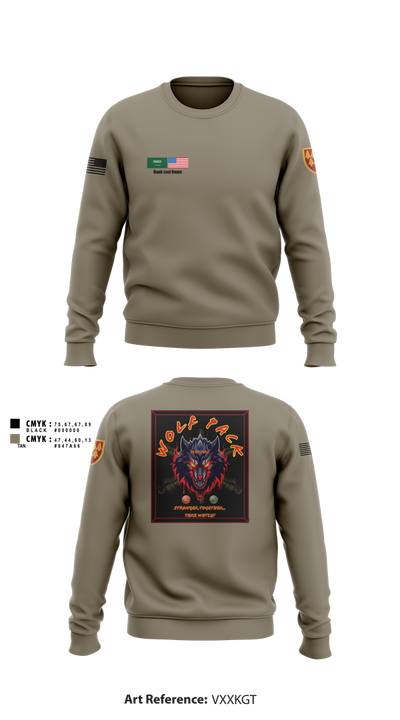 Wolf PAC-🚀🚀🚀 3395688 Crew Neck Sweatshirt - 8