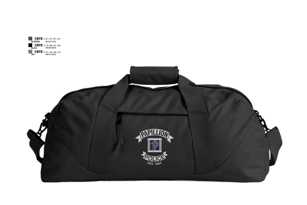 Duffle Bag, Papillion Police Department, Police, Teamtime, Team time, sublimation, custom sports apparel, team uniforms, spirit wear, spiritwear, sports uniforms, custom shirts, team store, custom team store, fundraiser sports, apparel fundraiser