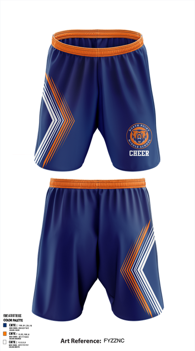 North Point Middle School Cheer 29859627 Athletic Shorts With Pockets - 1