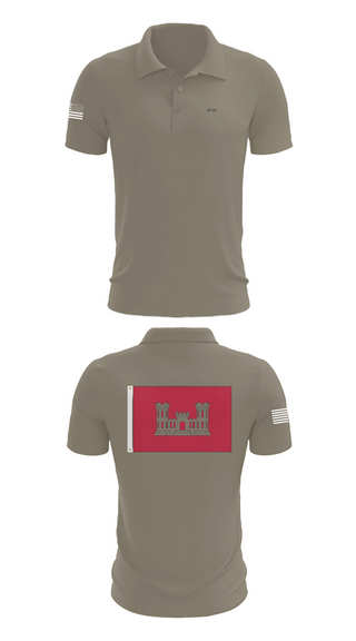Short Sleeve Performance Polo, B 103 EN BN, National Guard, Teamtime, Team time, sublimation, custom sports apparel, team uniforms, spirit wear, spiritwear, sports uniforms, custom shirts, team store, custom team store, fundraiser sports, apparel fundraiser