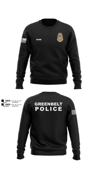 Crew Neck Sweatshirt, Greenbelt Police Department, Police, Teamtime, Team time, sublimation, custom sports apparel, team uniforms, spirit wear, spiritwear, sports uniforms, custom shirts, team store, custom team store, fundraiser sports, apparel fundraiser