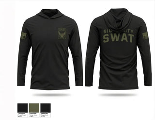 Long Sleeve hooded sunshirt, Sioux City SWAT, Police, Teamtime, Team time, sublimation, custom sports apparel, team uniforms, spirit wear, spiritwear, sports uniforms, custom shirts, team store, custom team store, fundraiser sports, apparel fundraiser