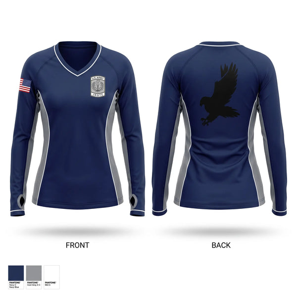 Womens Long Sleeve Vneck Shirt, Triton Raiders, Army, Teamtime, Team time, sublimation, custom sports apparel, team uniforms, spirit wear, spiritwear, sports uniforms, custom shirts, team store, custom team store, fundraiser sports, apparel fundraiser