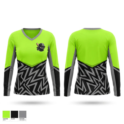 Atlanta Ged Sox Women's Long Sleeve V-neck Shirt - 1