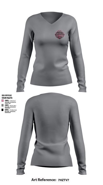 SSA Lady Diamonds Women's Long Sleeve V-neck Shirt - 6