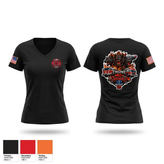 Womens Short Sleeve Vneck Shirt, Dexter Dawgs, Fire Department, Teamtime, Team time, sublimation, custom sports apparel, team uniforms, spirit wear, spiritwear, sports uniforms, custom shirts, team store, custom team store, fundraiser sports, apparel fundraiser