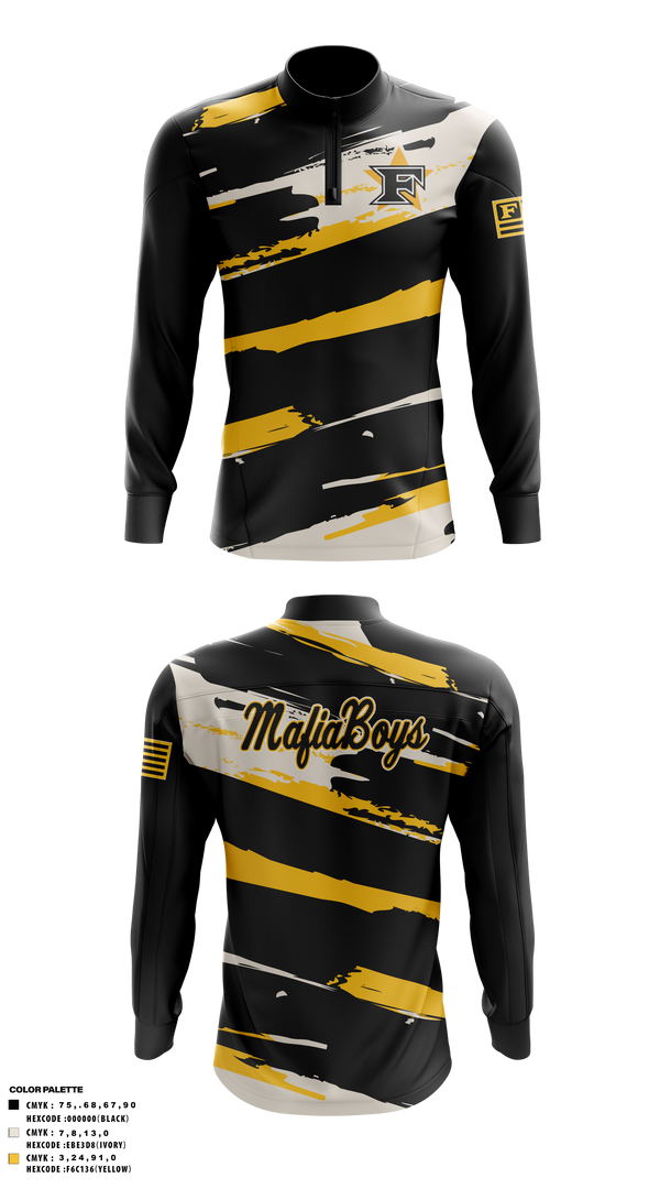 Quarter Zip Jacket, Five Star Mafia, Baseball, Teamtime, Team time, sublimation, custom sports apparel, team uniforms, spirit wear, spiritwear, sports uniforms, custom shirts, team store, custom team store, fundraiser sports, apparel fundraiser