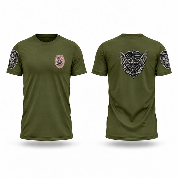Old School Cotton Feel Shirt, DeQuincy Police Department, Police, Teamtime, Team time, sublimation, custom sports apparel, team uniforms, spirit wear, spiritwear, sports uniforms, custom shirts, team store, custom team store, fundraiser sports, apparel fundraiser