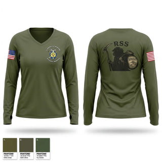 Womens Long Sleeve Vneck Shirt, RSS Clarksville, Marines, Teamtime, Team time, sublimation, custom sports apparel, team uniforms, spirit wear, spiritwear, sports uniforms, custom shirts, team store, custom team store, fundraiser sports, apparel fundraiser