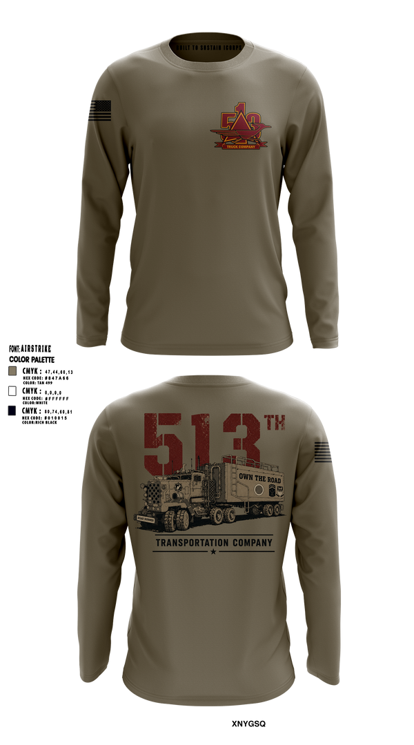 Long Sleeve Performance Shirt, 513th Transportation Company, Army, Teamtime, Team time, sublimation, custom sports apparel, team uniforms, spirit wear, spiritwear, sports uniforms, custom shirts, team store, custom team store, fundraiser sports, apparel fundraiser