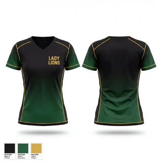 Womens Short Sleeve Vneck Shirt, Lady Lions, Women's Soccer, Teamtime, Team time, sublimation, custom sports apparel, team uniforms, spirit wear, spiritwear, sports uniforms, custom shirts, team store, custom team store, fundraiser sports, apparel fundraiser