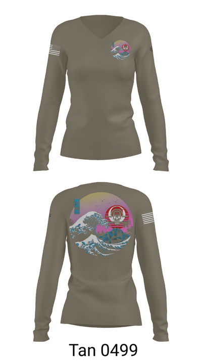 ODA 1123 34681510 Women's Long Sleeve V-neck Shirt - 77