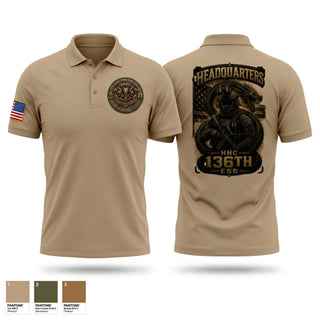 Short Sleeve Performance Polo, HHC 136th ESB, Army, Teamtime, Team time, sublimation, custom sports apparel, team uniforms, spirit wear, spiritwear, sports uniforms, custom shirts, team store, custom team store, fundraiser sports, apparel fundraiser