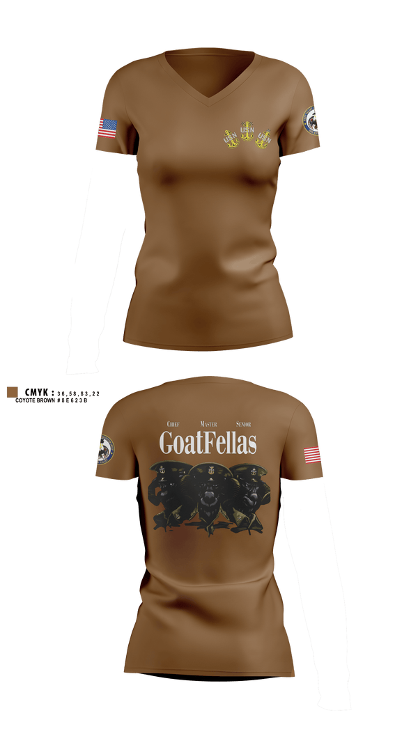 Womens Short Sleeve Vneck Shirt, NTAG ORV CHIEFS MESS, Navy, Teamtime, Team time, sublimation, custom sports apparel, team uniforms, spirit wear, spiritwear, sports uniforms, custom shirts, team store, custom team store, fundraiser sports, apparel fundraiser