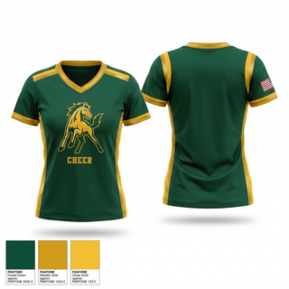 Womens Short Sleeve Vneck Shirt, San Marin Mustngs, Cheer, Teamtime, Team time, sublimation, custom sports apparel, team uniforms, spirit wear, spiritwear, sports uniforms, custom shirts, team store, custom team store, fundraiser sports, apparel fundraiser