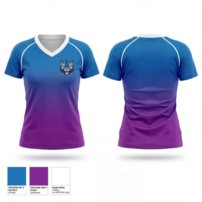 Surry County Wildcats 39362441 Women's Short Sleeve V-neck Shirt - 1