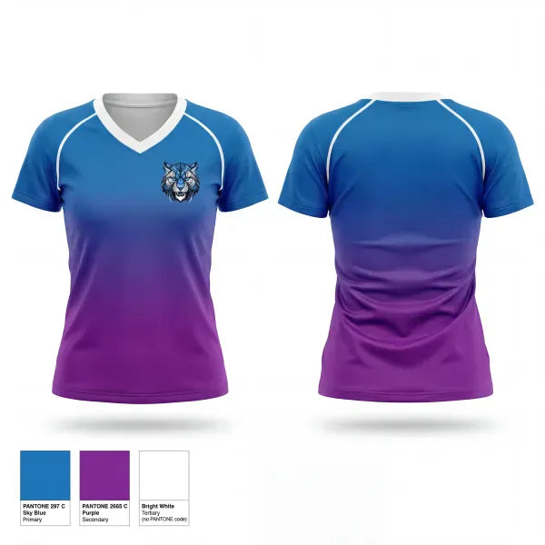 Surry County Wildcats 39362441 Women's Short Sleeve V-neck Shirt - 1