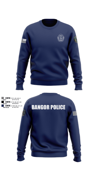 Crew Neck Sweatshirt, Bangor PD, Police, Teamtime, Team time, sublimation, custom sports apparel, team uniforms, spirit wear, spiritwear, sports uniforms, custom shirts, team store, custom team store, fundraiser sports, apparel fundraiser