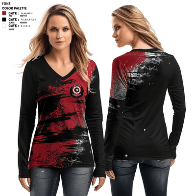 Clan Of Alphas 8360618 Women's Long Sleeve V-neck Shirt - 2
