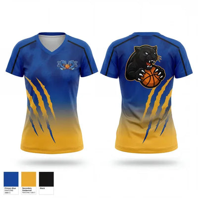 C.O.E Blue Panthers 82032063 Women's Short Sleeve V-neck Shirt - 1