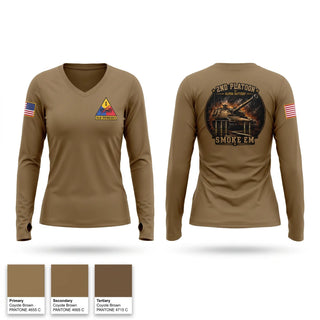 Womens Long Sleeve Vneck Shirt, 4-1 FA, Army, Teamtime, Team time, sublimation, custom sports apparel, team uniforms, spirit wear, spiritwear, sports uniforms, custom shirts, team store, custom team store, fundraiser sports, apparel fundraiser