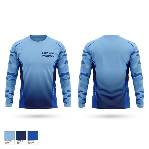 Long Sleeve Performance Shirt, Echo Trail Wolfpack, Men's Basketball, Teamtime, Team time, sublimation, custom sports apparel, team uniforms, spirit wear, spiritwear, sports uniforms, custom shirts, team store, custom team store, fundraiser sports, apparel fundraiser