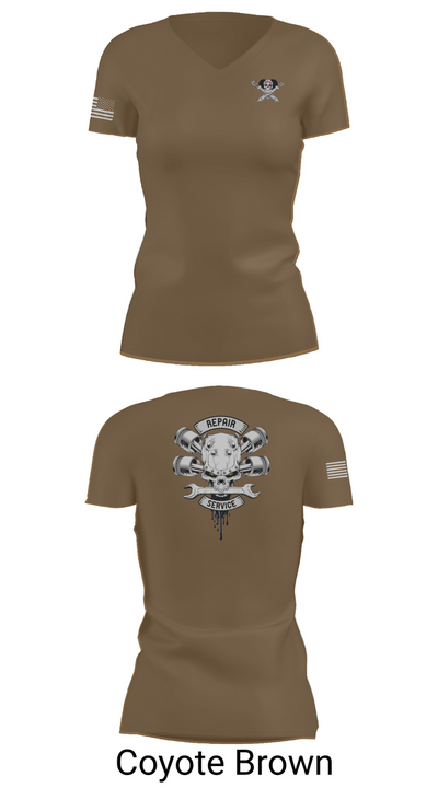 1-320th FAR FOX CO 66582202 Women's Short Sleeve V-neck Shirt - 8