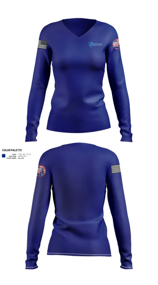 Womens Long Sleeve Vneck Shirt, Elkader Police Department, Police, Teamtime, Team time, sublimation, custom sports apparel, team uniforms, spirit wear, spiritwear, sports uniforms, custom shirts, team store, custom team store, fundraiser sports, apparel fundraiser
