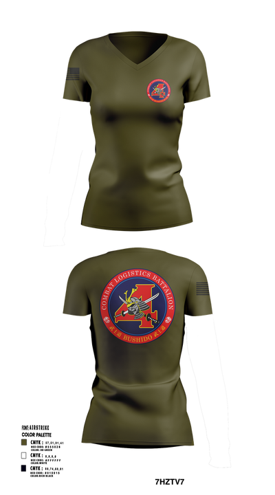 Combat Logistics Battalion 4 46395084 Women's Short Sleeve V-neck Shirt - 101