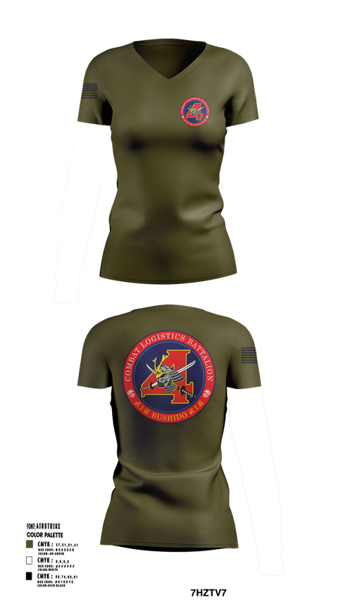 Womens Short Sleeve Vneck Shirt, Combat Logistics Battalion 4, , Teamtime, Team time, sublimation, custom sports apparel, team uniforms, spirit wear, spiritwear, sports uniforms, custom shirts, team store, custom team store, fundraiser sports, apparel fundraiser