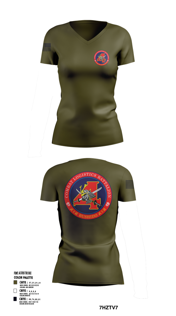 Womens Short Sleeve Vneck Shirt, Combat Logistics Battalion 4, , Teamtime, Team time, sublimation, custom sports apparel, team uniforms, spirit wear, spiritwear, sports uniforms, custom shirts, team store, custom team store, fundraiser sports, apparel fundraiser