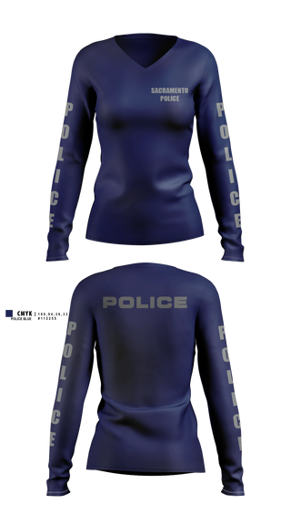 Womens Long Sleeve Vneck Shirt, Sacramento Police Marine Unit, Police, Teamtime, Team time, sublimation, custom sports apparel, team uniforms, spirit wear, spiritwear, sports uniforms, custom shirts, team store, custom team store, fundraiser sports, apparel fundraiser
