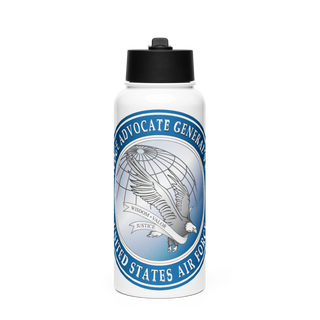 U.S. Air Force Reserve Office of the Judge Advocate General: National Security Division 91595356 Stainless Steel Water Bottle with a Straw Lid