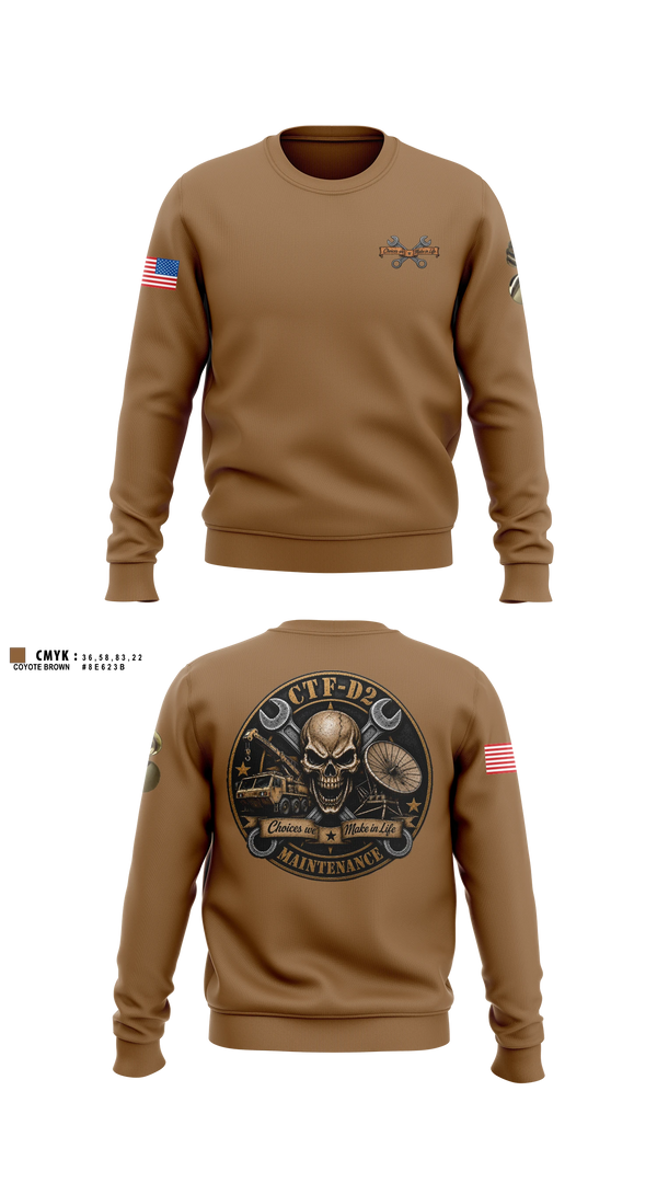 Crew Neck Sweatshirt, CTF D-2, Army, Teamtime, Team time, sublimation, custom sports apparel, team uniforms, spirit wear, spiritwear, sports uniforms, custom shirts, team store, custom team store, fundraiser sports, apparel fundraiser
