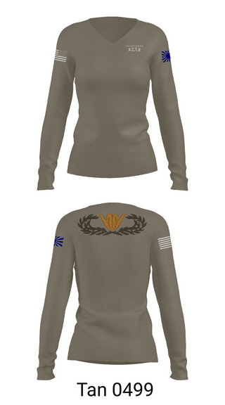 Womens Long Sleeve Vneck Shirt, KISARAZU COMBAT TRAINING UNIT, Army, Teamtime, Team time, sublimation, custom sports apparel, team uniforms, spirit wear, spiritwear, sports uniforms, custom shirts, team store, custom team store, fundraiser sports, apparel fundraiser