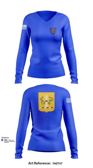 Womens Long Sleeve Vneck Shirt, 54th Troop Command, , Teamtime, Team time, sublimation, custom sports apparel, team uniforms, spirit wear, spiritwear, sports uniforms, custom shirts, team store, custom team store, fundraiser sports, apparel fundraiser