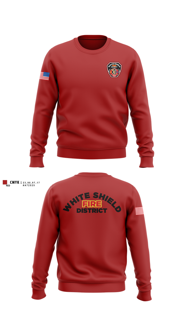 Crew Neck Sweatshirt, White Shield Fire Department, Fire Department, Teamtime, Team time, sublimation, custom sports apparel, team uniforms, spirit wear, spiritwear, sports uniforms, custom shirts, team store, custom team store, fundraiser sports, apparel fundraiser