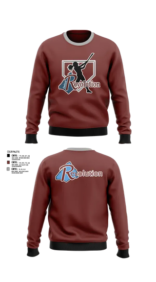 Crew Neck Sweatshirt, Revolution Delco 14U White, Softball, Teamtime, Team time, sublimation, custom sports apparel, team uniforms, spirit wear, spiritwear, sports uniforms, custom shirts, team store, custom team store, fundraiser sports, apparel fundraiser