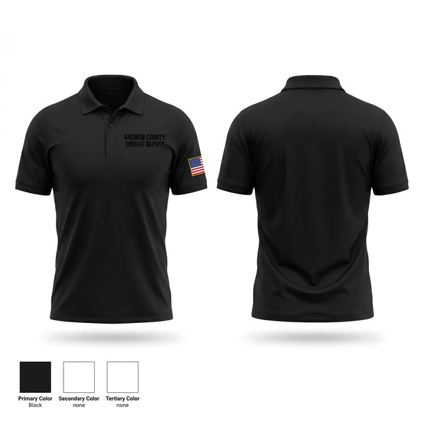 Short Sleeve Performance Polo, Andrew County Sheriff Deputy, Police, Teamtime, Team time, sublimation, custom sports apparel, team uniforms, spirit wear, spiritwear, sports uniforms, custom shirts, team store, custom team store, fundraiser sports, apparel fundraiser