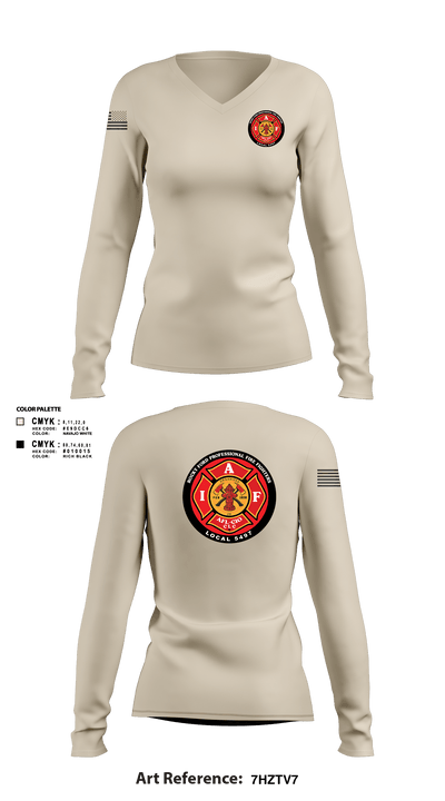 Rocky Ford Professional Firefighters Local 5497 65763835 Women's Long Sleeve V-neck Shirt - 102