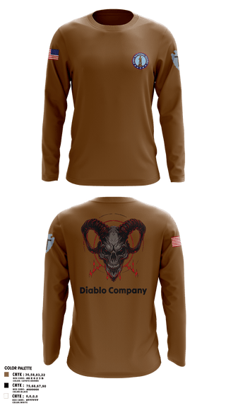 Long Sleeve Performance Polo, Delta Company 3-144th Infantry, National Guard, Teamtime, Team time, sublimation, custom sports apparel, team uniforms, spirit wear, spiritwear, sports uniforms, custom shirts, team store, custom team store, fundraiser sports, apparel fundraiser