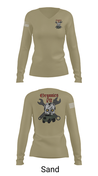 Women's Long Sleeve Vneck Shirt, Organics plt, Marines, Teamtime, Team time, sublimation, custom sports apparel, team uniforms, spirit wear, spiritwear, sports uniforms, custom shirts, team store, custom team store, fundraiser sports, apparel fundraiser