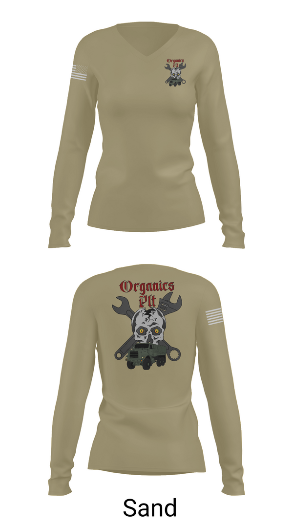 Women's Long Sleeve Vneck Shirt, Organics plt, Marines, Teamtime, Team time, sublimation, custom sports apparel, team uniforms, spirit wear, spiritwear, sports uniforms, custom shirts, team store, custom team store, fundraiser sports, apparel fundraiser