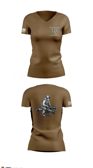 Women's Short Sleeve Vneck Shirt, Military Intelligence Detachment 1st Battalion 10th Special Forces Group (Airborne), Army, Teamtime, Team time, sublimation, custom sports apparel, team uniforms, spirit wear, spiritwear, sports uniforms, custom shirts, team store, custom team store, fundraiser sports, apparel fundraiser